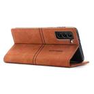 For Samsung Galaxy S21 5G Dream Magnetic Suction Business Horizontal Flip PU Leather Case with Holder & Card Slot & Wallet(Brown) - 4