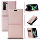 For Samsung Galaxy S21 FE 5G Dream Magnetic Suction Business Horizontal Flip PU Leather Case with Holder & Card Slot & Wallet(Rose Gold) - 1