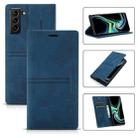 For Samsung Galaxy S21 FE 5G Dream Magnetic Suction Business Horizontal Flip PU Leather Case with Holder & Card Slot & Wallet(Blue) - 1