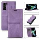 For Samsung Galaxy S21 FE 5G Dream Magnetic Suction Business Horizontal Flip PU Leather Case with Holder & Card Slot & Wallet(Purple) - 1