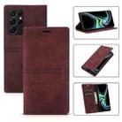 For Samsung Galaxy S21 Ultra 5G Dream Magnetic Suction Business Horizontal Flip PU Leather Case with Holder & Card Slot & Wallet(Wine Red) - 1