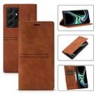 For Samsung Galaxy S21 Ultra 5G Dream Magnetic Suction Business Horizontal Flip PU Leather Case with Holder & Card Slot & Wallet(Brown) - 1