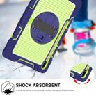 For Samsung Galaxy Tab S7 FE T730 / T735 / Tab S7+ T970 / T975 360 Degree Rotation Contrast Color Shockproof Silicone + PC Case with Holder & Hand Grip Strap & Shoulder Strap(Navy+Yellow Green) - 7