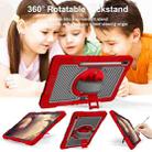 For Samsung Galaxy Tab S7 FE T730 / T735 / Tab S7+ T970 / T975 360 Degree Rotation Contrast Color Shockproof Silicone + PC Case with Holder & Hand Grip Strap & Shoulder Strap(Red+Black) - 5