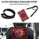 For Samsung Galaxy Tab S7 FE T730 / T735 / Tab S7+ T970 / T975 360 Degree Rotation Contrast Color Shockproof Silicone + PC Case with Holder & Hand Grip Strap & Shoulder Strap(Red+Black) - 6
