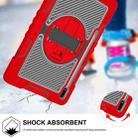 For Samsung Galaxy Tab S7 FE T730 / T735 / Tab S7+ T970 / T975 360 Degree Rotation Contrast Color Shockproof Silicone + PC Case with Holder & Hand Grip Strap & Shoulder Strap(Red+Black) - 7