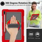 For Samsung Galaxy Tab S7 FE T730 / T735 / Tab S7+ T970 / T975 360 Degree Rotation Contrast Color Shockproof Silicone + PC Case with Holder & Hand Grip Strap & Shoulder Strap(Red+Black) - 8