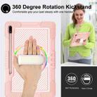 For Samsung Galaxy Tab S7 FE T730 / T735 / Tab S7+ T970 / T975 360 Degree Rotation Contrast Color Shockproof Silicone + PC Case with Holder & Hand Grip Strap & Shoulder Strap(Rose Gold) - 8
