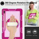 For Samsung Galaxy Tab S7 FE T730 / T735 / Tab S7+ T970 / T975 360 Degree Rotation Contrast Color Shockproof Silicone + PC Case with Holder & Hand Grip Strap & Shoulder Strap(Rose Red+Pink) - 8