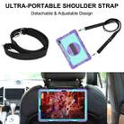 For Samsung Galaxy Tab S7 FE T730 / T735 / Tab S7+ T970 / T975 360 Degree Rotation Contrast Color Shockproof Silicone + PC Case with Holder & Hand Grip Strap & Shoulder Strap(Purple + Mint Green) - 6