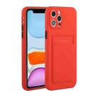 For iPhone 13 Pro Max Card Slot Design Shockproof TPU Protective Case (Red) - 1