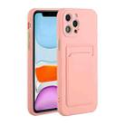 For iPhone 13 Pro Card Slot Design Shockproof TPU Protective Case (Pink) - 1