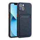 For iPhone 13 Card Slot Design Shockproof TPU Protective Case(Dark Blue) - 1