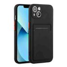 For iPhone 13 Card Slot Design Shockproof TPU Protective Case(Black) - 1