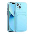 For iPhone 13 Card Slot Design Shockproof TPU Protective Case(Sky Blue) - 1