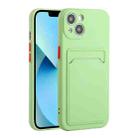 For iPhone 13 mini Card Slot Design Shockproof TPU Protective Case (Green) - 1