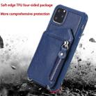 For iPhone 11 Pro Max Dual Buckles Zipper Shockproof Back Cover Protective Case with Holder & Card Slots & Wallet & Lanyard & Photos Frames(Coffee) - 1