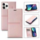 For iPhone 13 mini Dream Magnetic Suction Business Horizontal Flip PU Leather Case with Holder & Card Slot & Wallet (Rose Gold) - 1