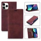 For iPhone 13 mini Dream Magnetic Suction Business Horizontal Flip PU Leather Case with Holder & Card Slot & Wallet (Wine Red) - 1