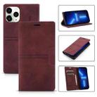 For iPhone 13 Pro Dream Magnetic Suction Business Horizontal Flip PU Leather Case with Holder & Card Slot & Wallet (Wine Red) - 1