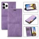 For iPhone 13 Pro Max Dream Magnetic Suction Business Horizontal Flip PU Leather Case with Holder & Card Slot & Wallet (Purple) - 1