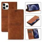 For iPhone 12 mini Dream Magnetic Suction Business Horizontal Flip PU Leather Case with Holder & Card Slot & Wallet (Brown) - 1