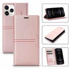 For iPhone 12 / 12 Pro Dream Magnetic Suction Business Horizontal Flip PU Leather Case with Holder & Card Slot & Wallet(Rose Gold) - 1