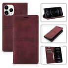 For iPhone 12 / 12 Pro Dream Magnetic Suction Business Horizontal Flip PU Leather Case with Holder & Card Slot & Wallet(Wine Red) - 1