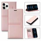 For iPhone 12 Pro Max Dream Magnetic Suction Business Horizontal Flip PU Leather Case with Holder & Card Slot & Wallet(Rose Gold) - 1