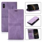 For iPhone X / XS Dream Magnetic Suction Business Horizontal Flip PU Leather Case with Holder & Card Slot & Wallet(Purple) - 1