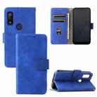 For Fujitsu Arrows WE Solid Color Skin Feel Magnetic Buckle Horizontal Flip Calf Texture PU Leather Case with Holder & Card Slots & Wallet(Blue) - 1