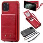 For iPhone 11 Pro Vertical Flip Wallet Shockproof Back Cover Protective Case with Holder & Card Slots & Lanyard & Photos Frames(Red) - 1