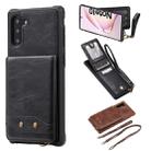 For Galaxy Note 10 Vertical Flip Wallet Shockproof Back Cover Protective Case with Holder & Card Slots & Lanyard & Photos Frames(Black) - 1