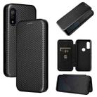 For Fujitsu Arrows WE Carbon Fiber Texture Horizontal Flip TPU + PC + PU Leather Case with Card Slot(Black) - 1