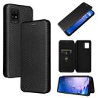 For Sharp Aquos Zero6 Carbon Fiber Texture Horizontal Flip TPU + PC + PU Leather Case with Card Slot(Black) - 1