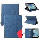 Dual-color Splicing Horizontal Flip PU Leather Case with Holder & Card Slots & Sleep / Wake-up Function For iPad 2 / 3 / 4(Blue) - 1