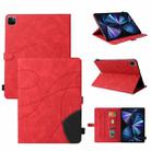Dual-color Splicing Horizontal Flip PU Leather Case with Holder & Card Slots & Sleep / Wake-up Function For iPad Pro 11 (2021/2020/2018) / Air (2020)(Red) - 1
