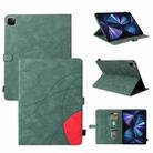 Dual-color Splicing Horizontal Flip PU Leather Case with Holder & Card Slots & Sleep / Wake-up Function For iPad Pro 11 (2021/2020/2018) / Air (2020)(Green) - 1