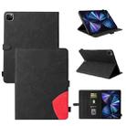 Dual-color Splicing Horizontal Flip PU Leather Case with Holder & Card Slots For iPad Pro 12.9 (2020/2021/2018)(Black) - 1