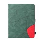 Dual-color Splicing Horizontal Flip PU Leather Case with Holder & Card Slots For iPad Pro 12.9 (2020/2021/2018)(Green) - 2