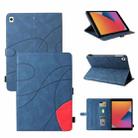 Dual-color Splicing Horizontal Flip PU Leather Case with Holder & Card Slots & Sleep / Wake-up Function For iPad 9.7 (2018/2017)(Blue) - 1