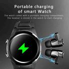F6 1.28 inch IPS Screen 2 in 1 Bluetooth Earphone Smart Watch, Support Heart Rate & Blood Oxygen Monitoring / Bluetooth Music, Style:Steel Strap(Black) - 5