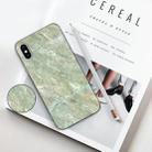 For iPhone XS / X Embossed Varnished Marble TPU Protective Case with Holder(Light Green) - 2
