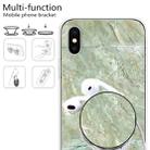 For iPhone XS / X Embossed Varnished Marble TPU Protective Case with Holder(Light Green) - 4