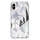 For iPhone XS / X Embossed Varnished Marble TPU Protective Case with Holder(Polytriangle) - 1