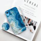 For iPhone XR Embossed Varnished Marble TPU Protective Case with Holder(Light Blue) - 2