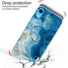For iPhone XR Embossed Varnished Marble TPU Protective Case with Holder(Light Blue) - 3