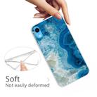 For iPhone XR Embossed Varnished Marble TPU Protective Case with Holder(Light Blue) - 5