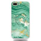 For iPhone 8 Plus & 7 Plus Embossed Varnished Marble TPU Protective Case with Holder(Dark Green) - 1