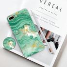 For iPhone 8 Plus & 7 Plus Embossed Varnished Marble TPU Protective Case with Holder(Dark Green) - 2